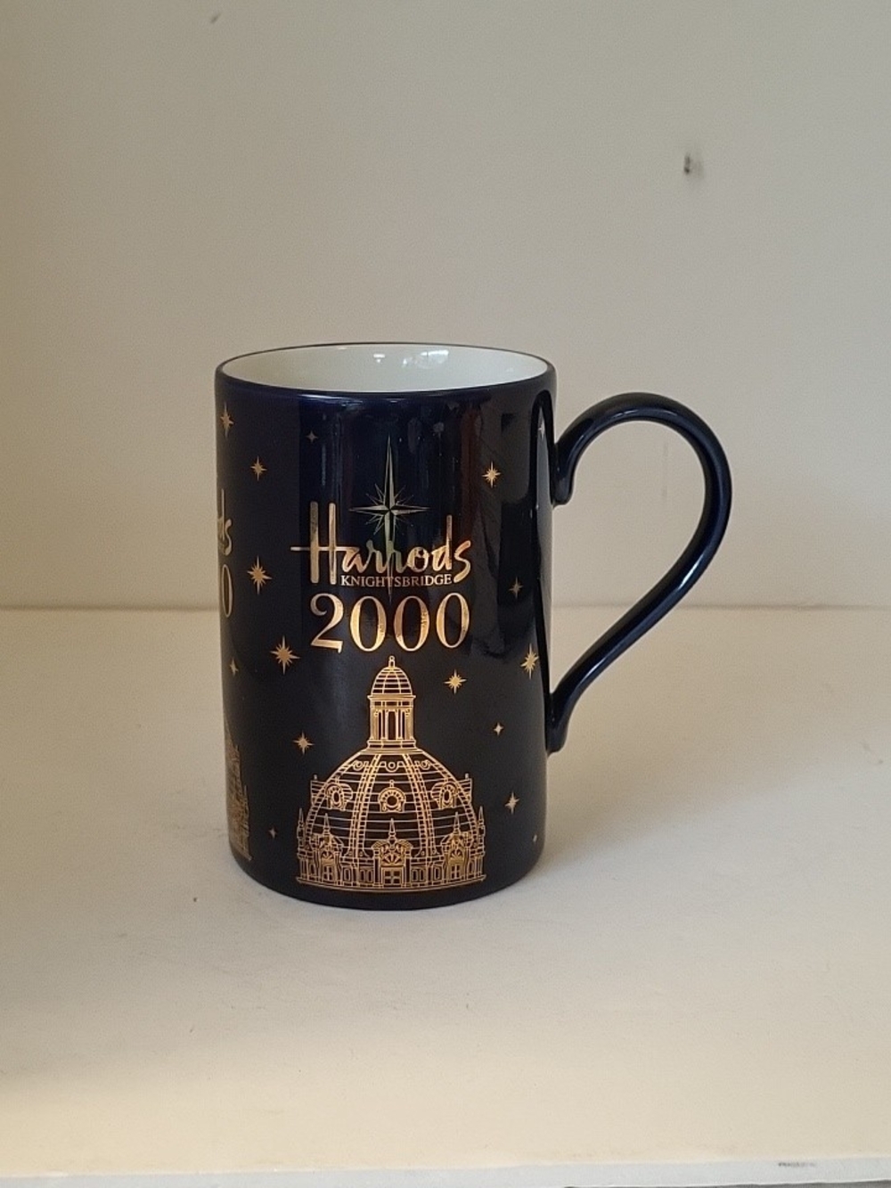 Harrods 2000 Commemorative Navy and Gold Ceramic Mug